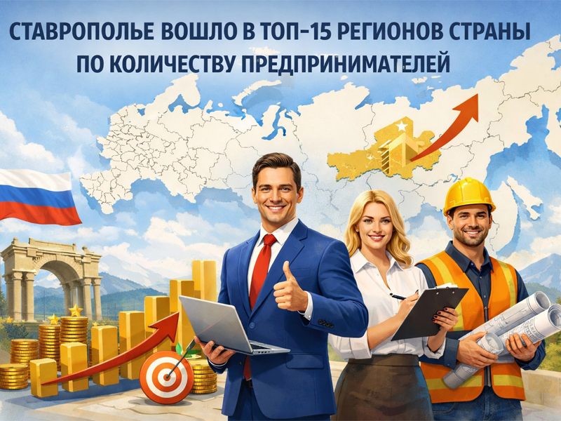 Ставрополье вошло в топ-15 регионов страны по количеству предпринимателей.